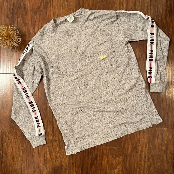 PINK VS Campus Long Sleeve Sequin Dog Tee Shirt Size XS - Picture 4 of 9